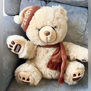 Zeddy ~ Zellers Mascot 12” Vintage Plush Teddy Bear with Scarf